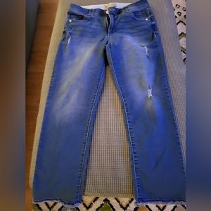 Women's "AB" Technology Democracy ankle jeans with frayed leg.  Size 8.